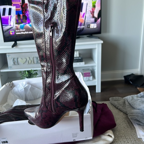 OTK boots, like new, worn once. Slight imperfection, left boot near zipper. - Picture 2 of 6